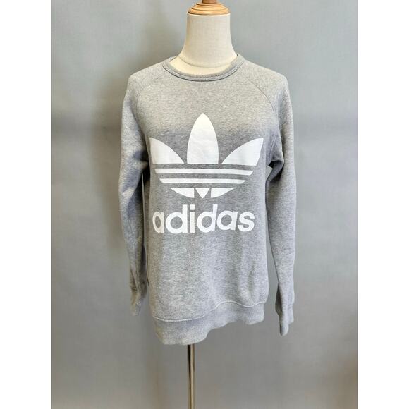 Adidas Originals Trefoil Crew Sweatshirt in Gray Size Small - Picture 1 of 12